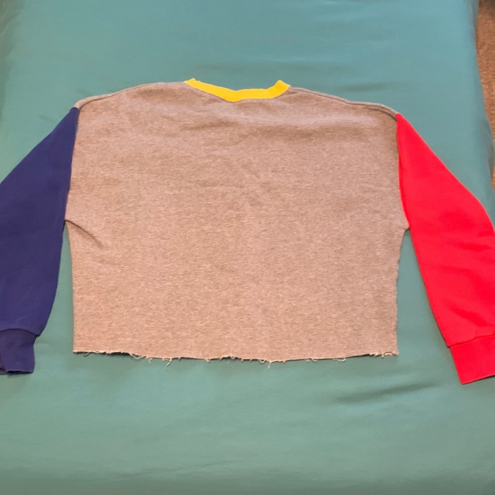 Nike Color Block Cropped CrewNeck Sweatshirt Size Small - Picture 5 of 6